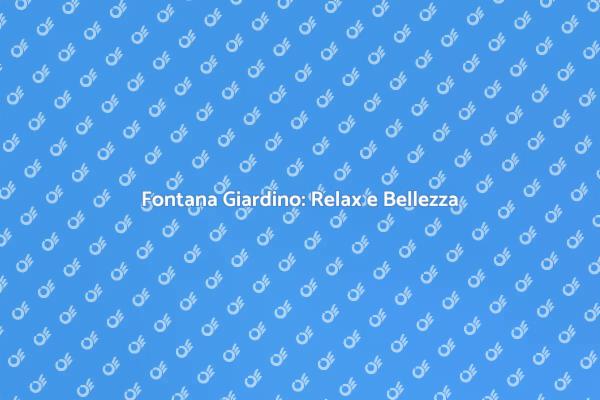 Fontane da Giardino: Magia e Relax