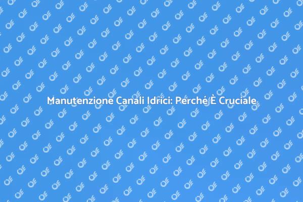 La Manutenzione dei Canali Idrici