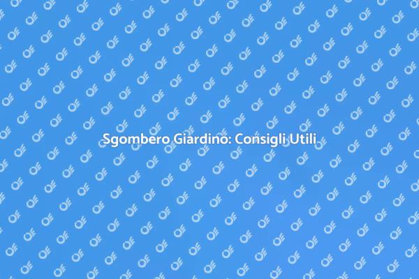 Cura il Tuo Giardino con Sgombero Efficace