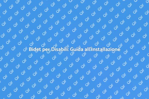 Comfort e Accessibilità: Bidet per Disabili