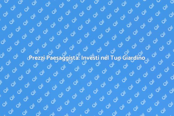 Paesaggista: Investimento per il Giardino