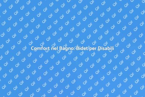Bidet per Disabili: Comfort Assicurato