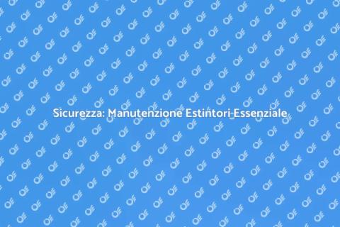 Manutenzione Estintori Portatili Sicuri
