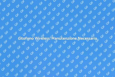 Manutenzione Citofono Wireless Essenziale