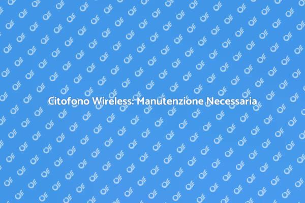 Manutenzione Fondamentale del Citofono