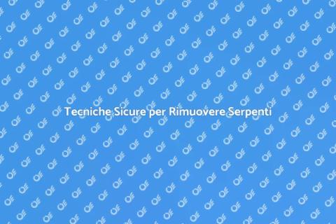 Rimuovere un Serpente in Sicurezza