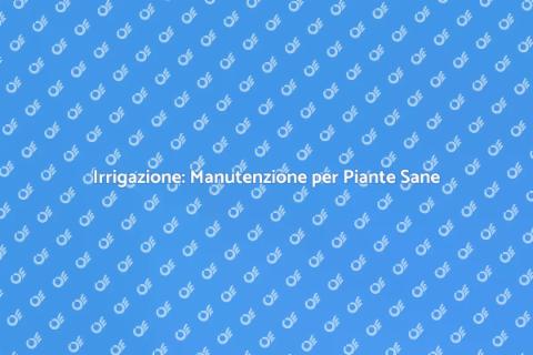 Manutenzione Impianto Irrigazione Efficace