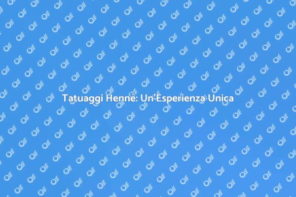Tatuatori Henné: Arte in Evento