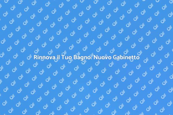 Rinnova il Bagno con un Nuovo Gabinetto