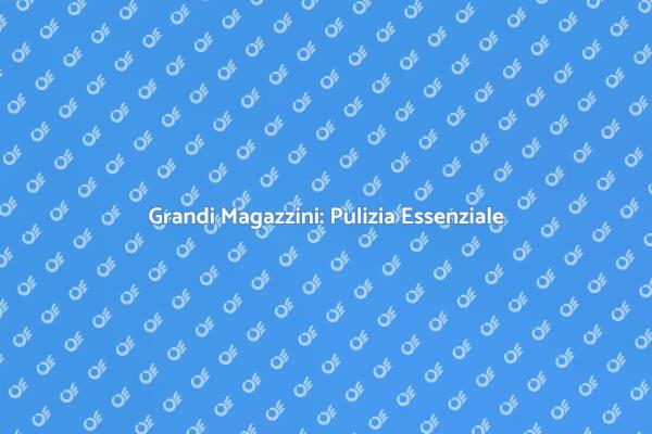 Pulizia nei Grandi Magazzini: Chiave di Successo