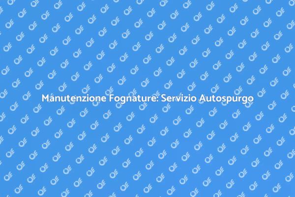 Autospurgo: Prevenire Problemi Fognari