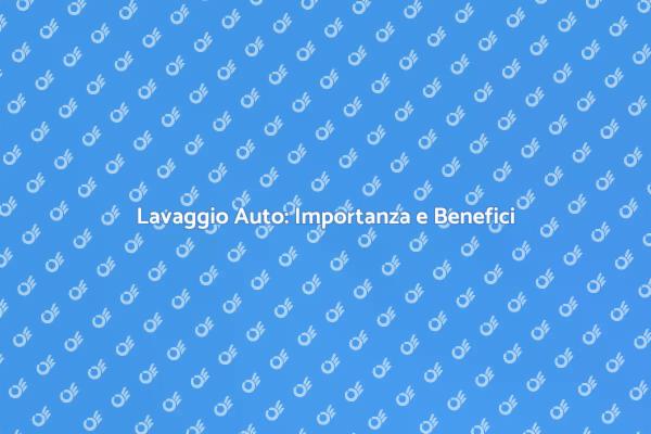 La Cura del Tuo Veicolo: Lavaggio Essenziale