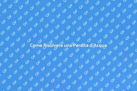 Risolvere una Perdita d'Acqua Subito