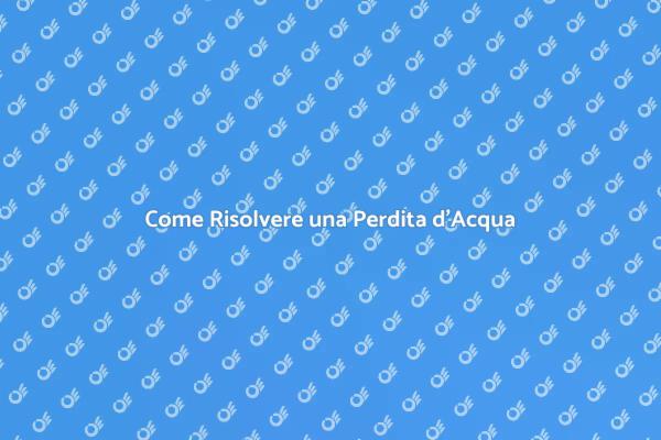 Come Affrontare le Perdite d'Acqua