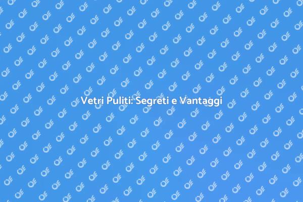 L'Arte della Pulizia dei Vetri