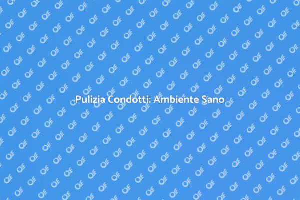 Pulizia Condotti: Salute e Benessere