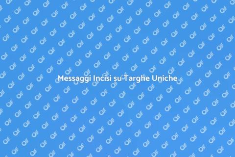 Incidere Messaggi su Targhe