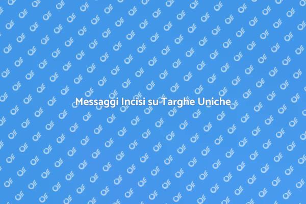 Incisione di Messaggi Speciali
