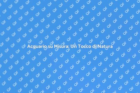 Acquario Personalizzato: Trasforma il Tuo Spazio