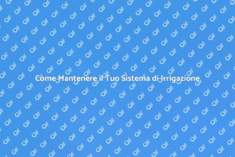 Manutenzione Sistema Irrigazione Efficiente