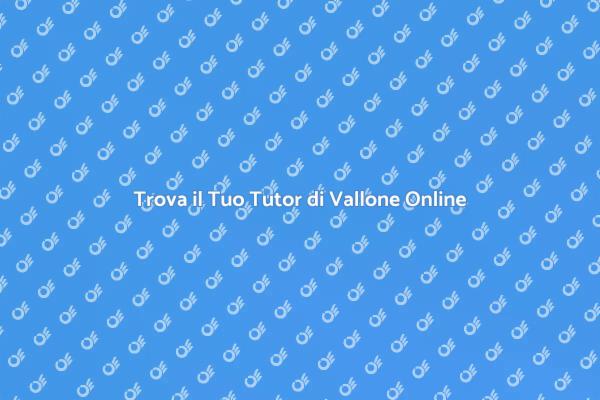 Incontra il Tuo Tutor di Vallone Online