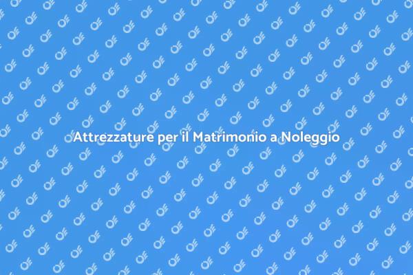Attrezzature Essenziali per il Matrimonio