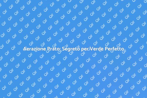 Aerazione del Prato: Cura e Benefici