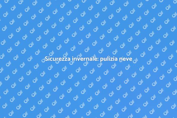 Interventi neve: garantire la sicurezza