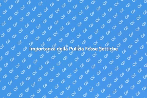 Fosse Settiche: Pulizia Fondamentale