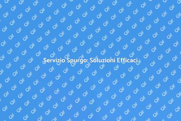 Spurgo: Libera i Tuoi Scarichi