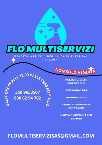 flo multiservizi s..a.s.pulizie civili e industriali, tinteggiature, manutenzione giardini. Vendita articoli per igiene dell’ambiente e della persona all’ingrosso e al dettaglio - Foto 1