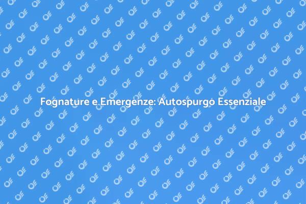 Autospurgo: Soluzioni per Emergenze Fognarie
