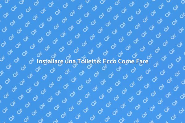 Installazione Toilette: Tutto Ciò che Devi Sapere