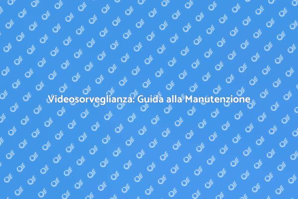 Manutenzione Essenziale per Videosorveglianza