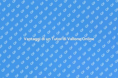 Tutor di Vallone: Vantaggi Online
