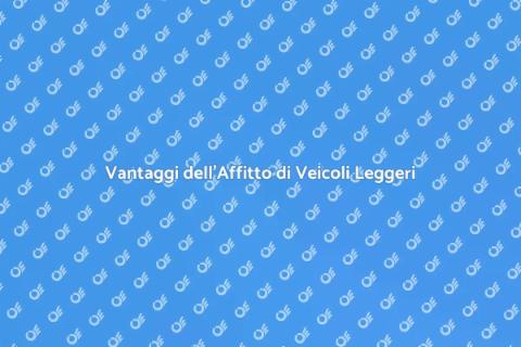 Affitto Veicolo Commerciale Leggero