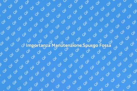 Manutenzione Impianto Spurgo Fossa
