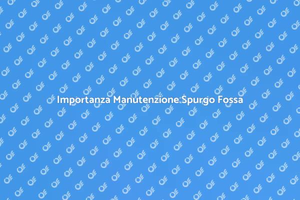Manutenzione dell'Impianto di Spurgo