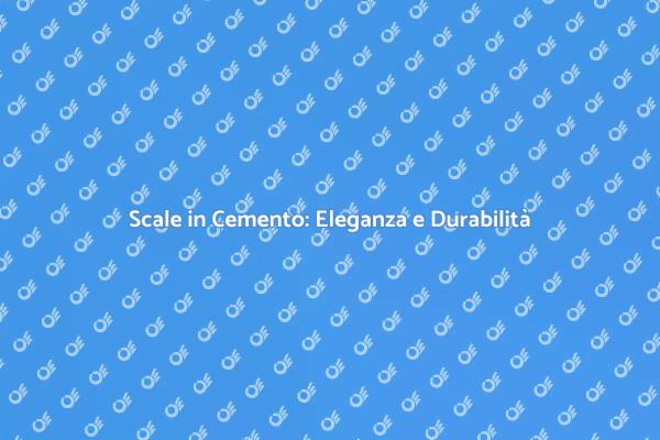 Scale in Cemento: Funzionalità e Design