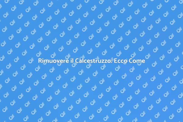 Ristrutturazione: Levare il Calcestruzzo