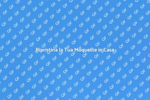 Riparazione Anomalie Moquette Casa