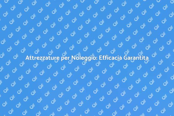Massimizza il Tuo Progetto con il Noleggio