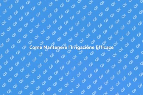 Mantenere un Sistema di Irrigazione