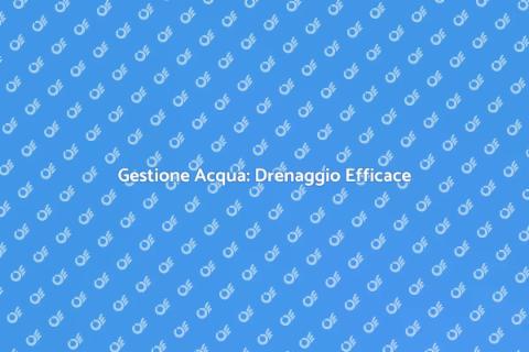 Drenaggio Efficiente per Casa Sana