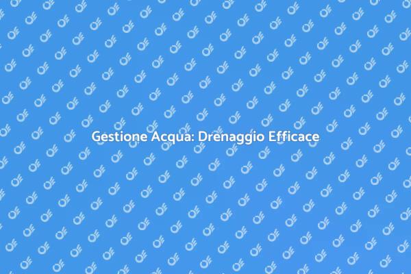 Drenaggio: Proteggi la Tua Casa