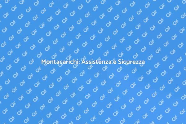 Montacarichi: Importanza dell'Assistenza