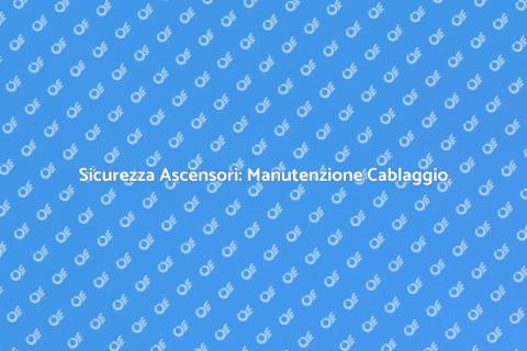 Manutenzione Cablaggio Ascensori