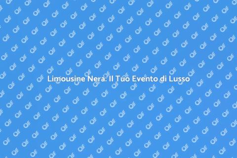 Noleggio Limousine Nera: Eleganza Unica