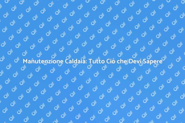 Importanza della Revisione della Caldaia