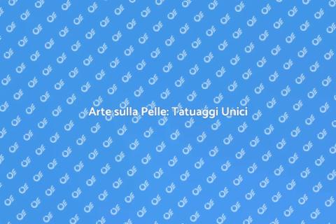 Tatuaggi Artistici: Espressione Unica